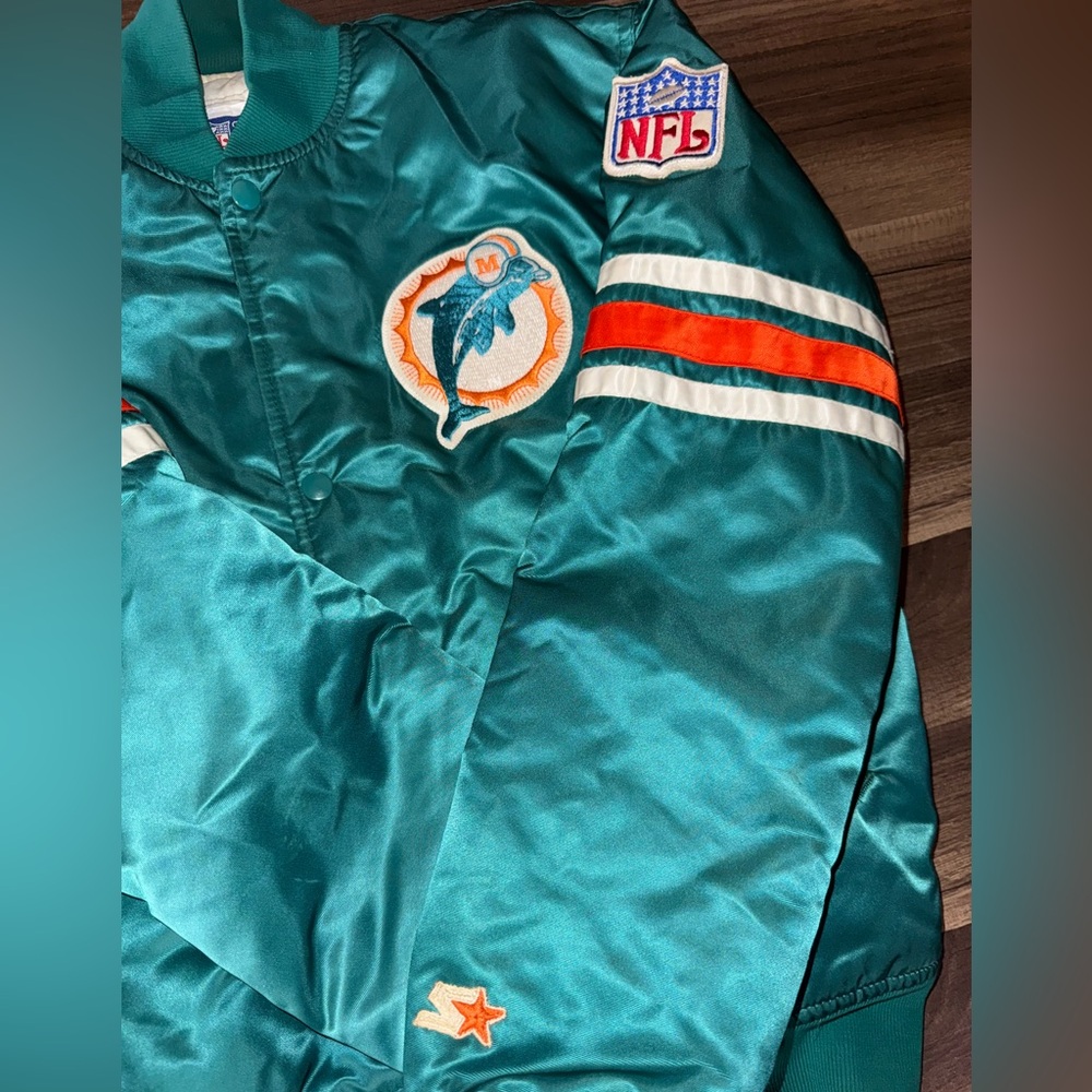 Vintage Starter Miami Dolphins Satin Bomber - Picture 2 of 5